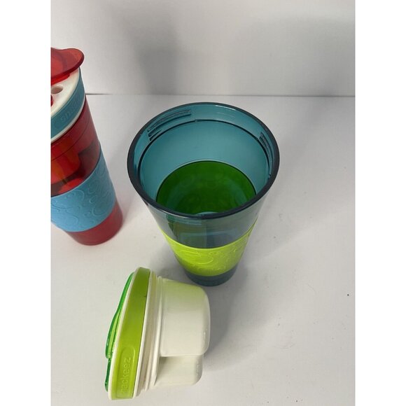 Large SNACKEEZ 2-in-1 Snack & Beverage Drink Holder Cup NO STRAW Set Of 2 - Picture 5 of 9